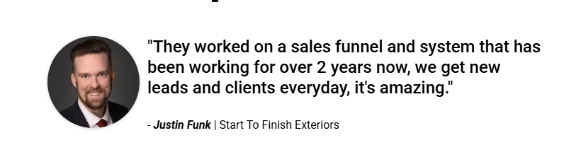 Justin Funk — Start To Finish Exteriors testimonial