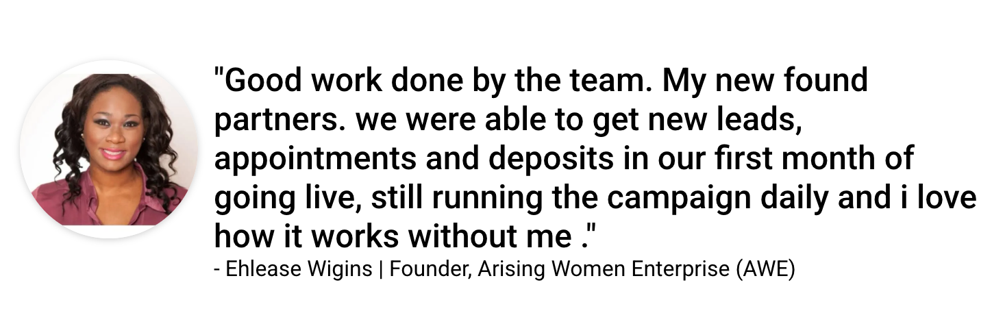 Ehlease Wigins — Arising Women Enterprise testimonial